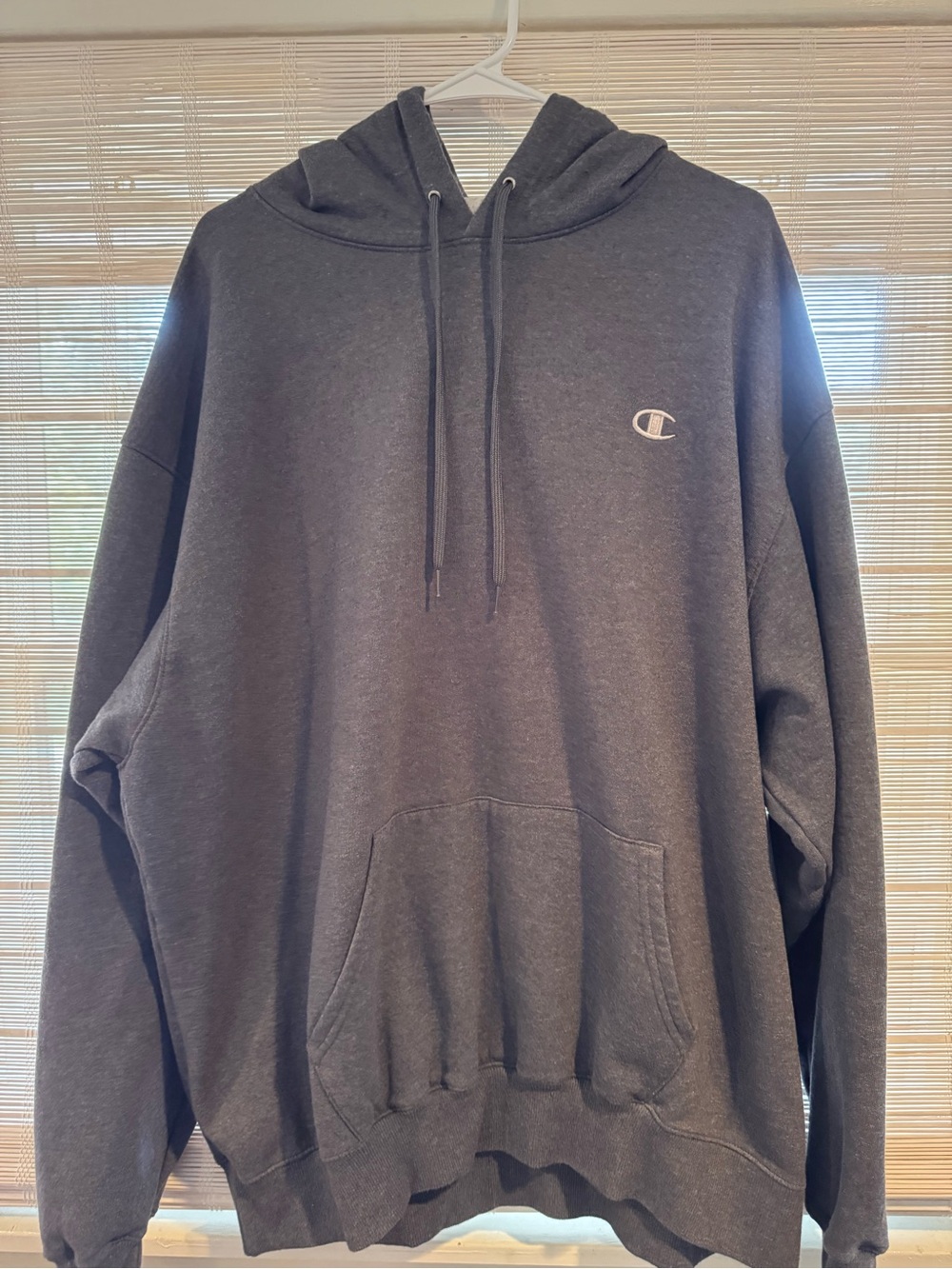 Champion Men's Dark Charcoal Gray Hooded Pullover Sweatshirt